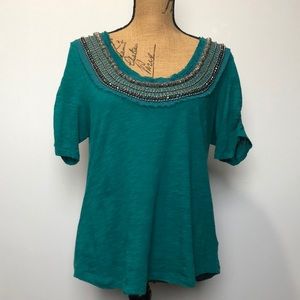 Anthropologie beaded detail shirt